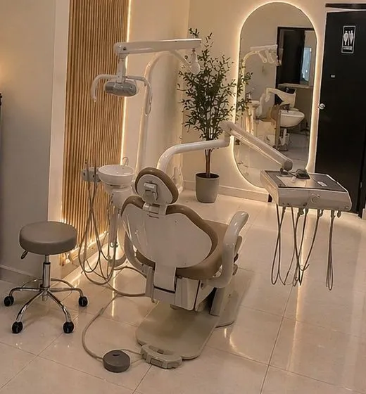 Sillón dental de Dental Black con lámpara clínica y espejo iluminado